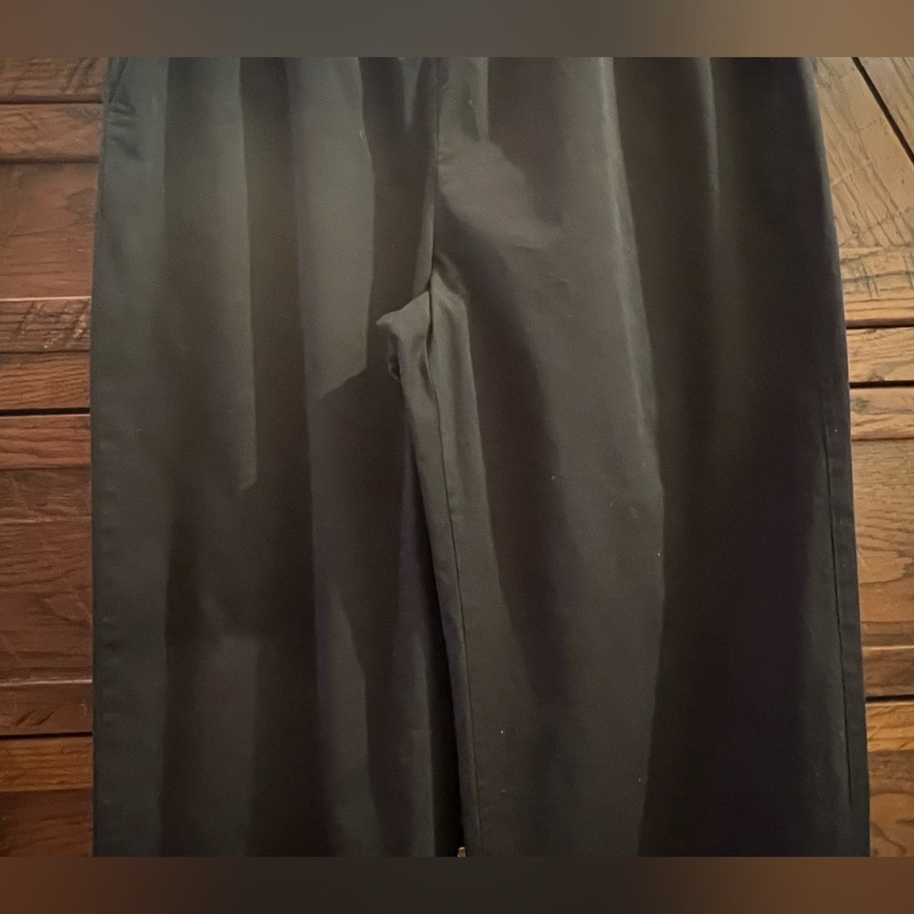 Everlane Wide Leg The Easy Pull On Black Organic Cotton Pants Sz 12 EUC - Picture 9 of 15